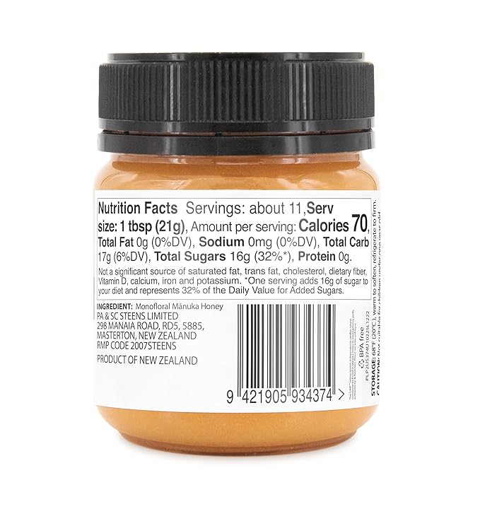 Steens Manuka Honey - MGO 263+ - Pure & Raw 100% Certified UMF 10+ Manuka Honey - Bottled and