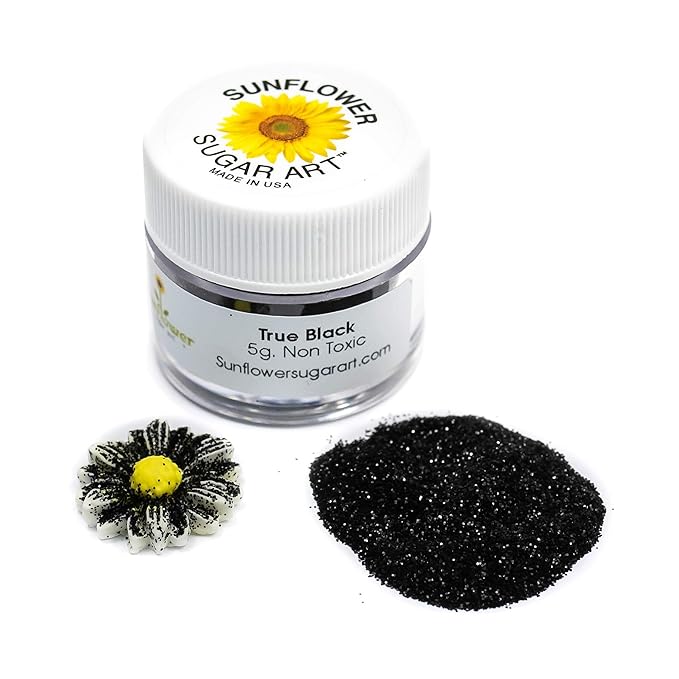 Sunflower Sugar Art True Black Hologram Glitter Cake Dust ??Non-Toxic, Shiny Glitter Dust for