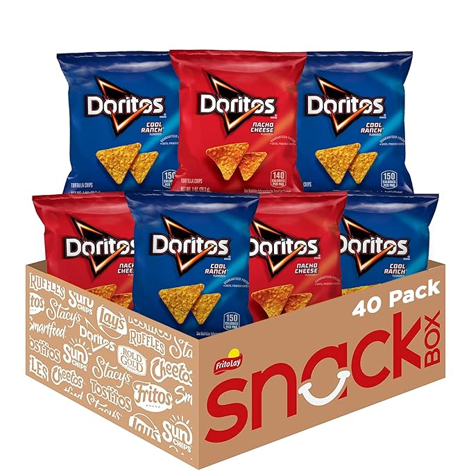 Doritos Flavored Tortilla Chips, Favorites Variety Pack (Nacho Cheese and Cool Ranch), 1 Ounce