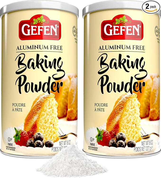 Gefen Baking Powder Aluminum Free, 8oz (2 Pack) | Total of 1LB | Resealable Canister | Gluten Free