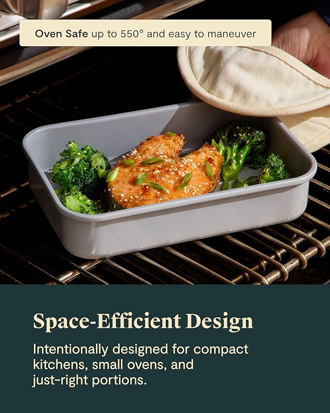 Caraway Nonstick 9” x 6.5” Small Rectangle Baking Pan Duo – Non-Toxic, PTFE & PFOA Free