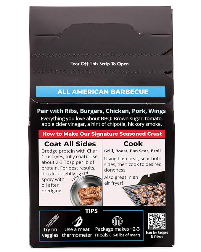 Char Crust Dry-Rub Seasonings All American Barbecue | All-in-one seasonings | Perfect for Ribs