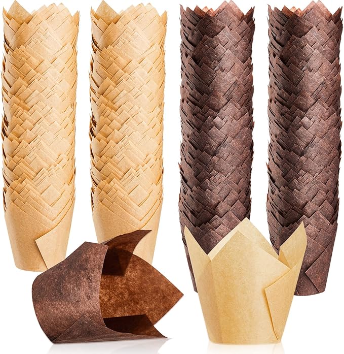 800 Pcs Tulip Cupcake Liners Baking Cups Muffin Baking Cupcake Liners Wrappers Greaseproof Tulip