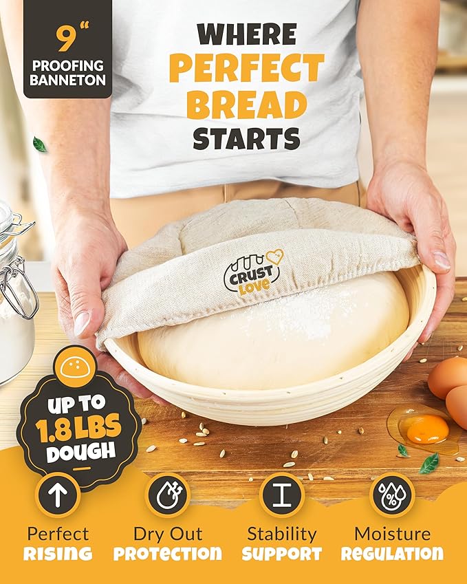 Dutch Oven for Bread Baking - incl. Sourdough Bread-Baking Supplies like Banneton Bread-Proofing