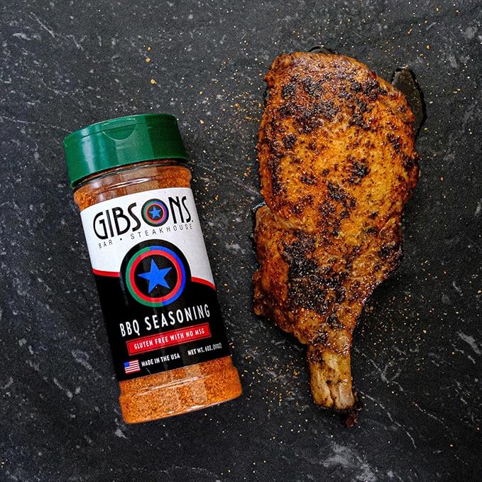 Gibsons Steakhouse BBQ Seasoning (6 Ounce Jar) – Original Cooking & Grilling Blend of Spices &