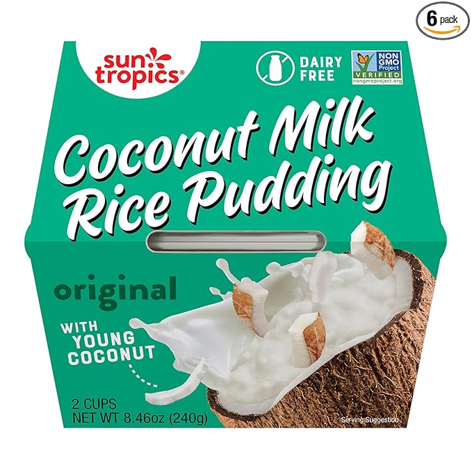 Sun Tropics Coconut Milk Rice Pudding Snack, Original, Gluten Free, Dairy Free, Vegan, Low Sugar