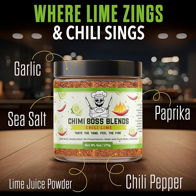 Chimi Boss Chili Lime Seasoning, 6oz ??Zesty & Spicy Dry Rub for Tacos, Chicken, Veggies, Fruit and