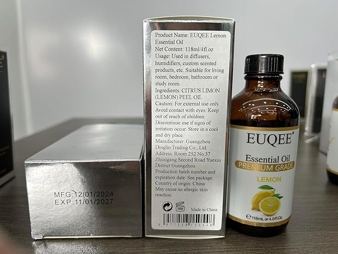 Lemon Essential Oil with Glass Dropper, Great for Aromatherapy, DIY Soap, Humidifier, Candle