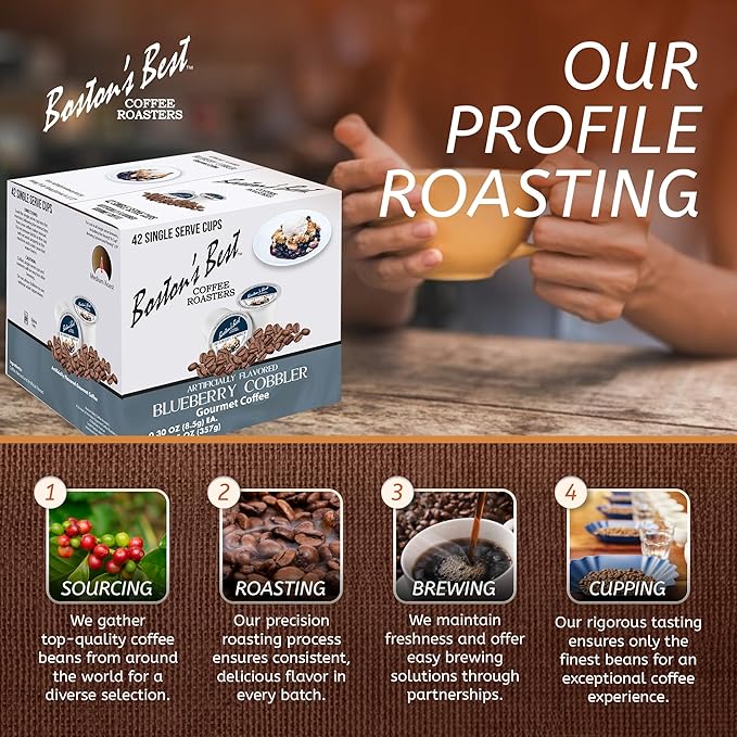 Boston’s Best - Blueberry Cobbler Flavored Coffee Blend, Dessert Gourmet Compatible with Keurig