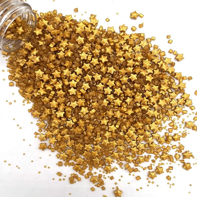 Sprinkles Gold Star Sugar Crystal Sugar Candy Cake Decorations Cupcake Toppers Cookie Decorating