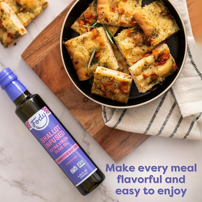 Fody Foods Shallot Infused Extra Virgin Olive Oil, 8.45 Oz, Low FODMAP Certified, Gut & IBS