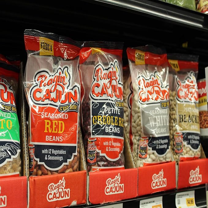 Ragin' Cajun Seasoned Blackeye Beans - 16 oz Pack, Fat-Free, Gluten-Free, Reduced Sodium