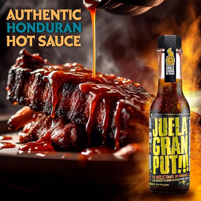 Hot Sauce | Chile Lengua de Fuego (Pack of 3, JuelaGranPut!) – 10/10 Heat Challenge Sauce, Insanely
