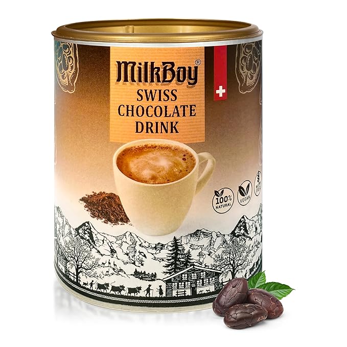 MilkBoy Gluten Free Hot Chocolate Mix for Cold or Hot Cocoa - Kosher, Vegan, Gourmet Swiss