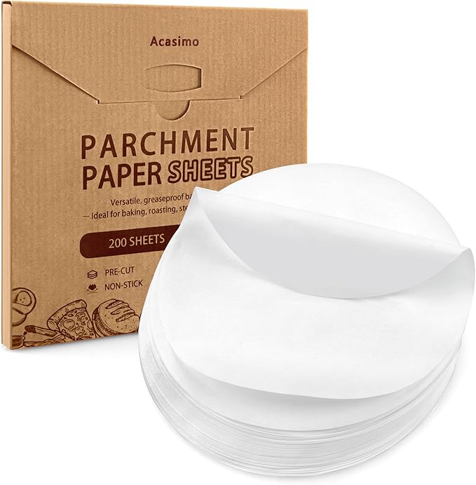 200Pcs Parchment Paper Rounds, 8 Inch Baking Parchment Circles, Precut Baking Sheets Round, Burger