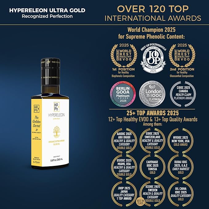 HYPERELEON ULTRA GOLD | Premium, Organic, Supremely High Phenolic, Greek Extra Virgin Olive 100%