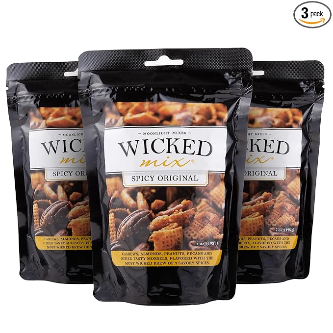 Wicked Mix Snack Mix with Mixed Nuts - Sweet and Salty Snacks Trail Mix Snack Packs with Almonds