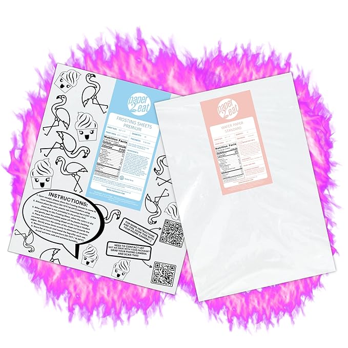 Printable Edible Wafer Paper Sheets from paper2eat (Burn-Away Combo/Plain)
