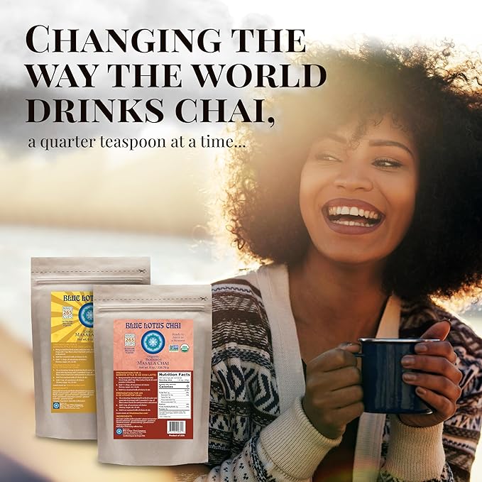 Blue Lotus Chai – Star Anise Masala Chai - Makes 265 Cups – Just Add Hot Water, No Steeping, No