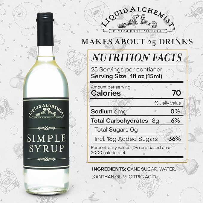Liquid Alchemist Simple Syrup for Cocktails - Real Ingredients Make our Simple Sugar Syrup the