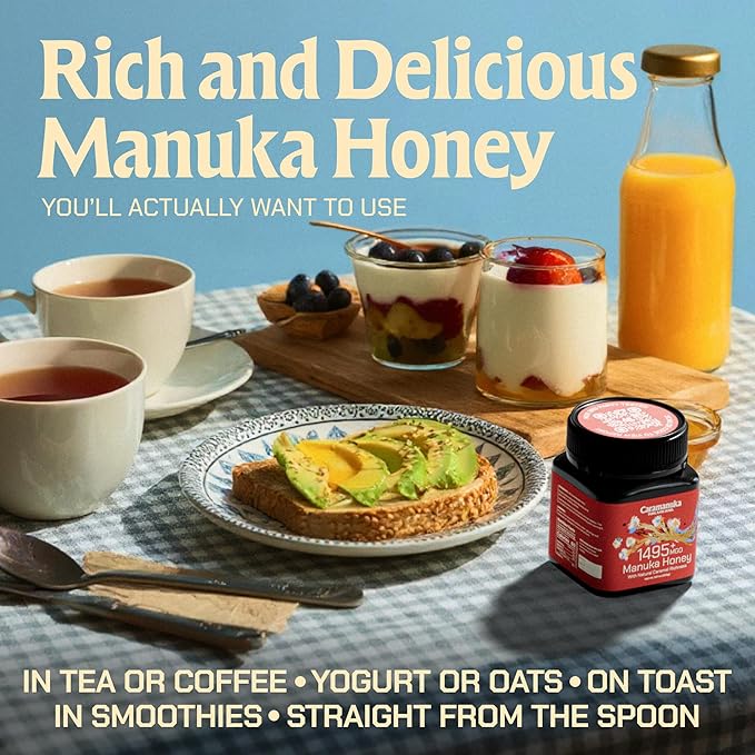 Caramanuka Manuka Honey MGO 1495+ / 100% Raw, Pure, Unfiltered & Unpasteurized, 3rd Party Tested