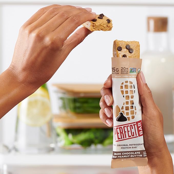 Perfect Bar, Dark Chocolate Chip Peanut Butter Protein Bar, High Protein, Organic, Gluten Free, Soy