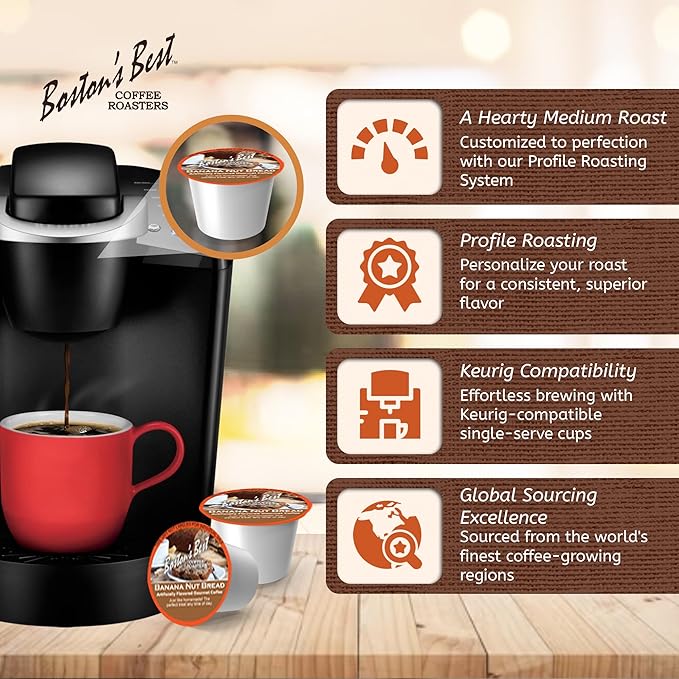 Boston’s Best - Banana Nut Bread Flavored Delicious Gourmet Coffee Compatible with Keurig Coffee