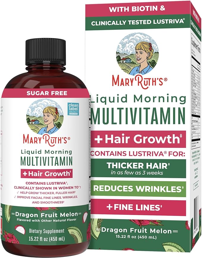 MaryRuth's Liquid Multivitamin + Hair Growth | Biotin 10000mcg | Lustriva Hair Growth Supplement |