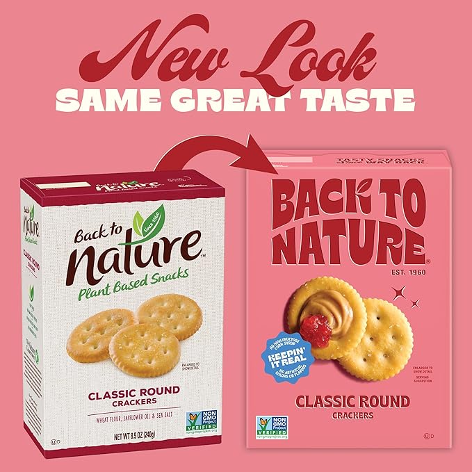 Back to Nature - Classic Round Crackers - Real Ingredients like Wheat Flour & Sea Salt for a