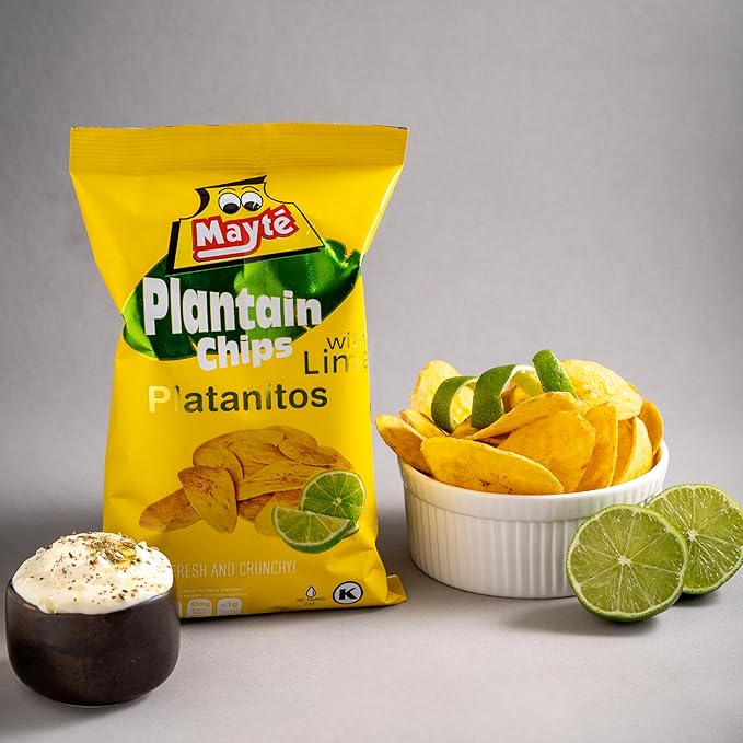 Mayté Plantain Chips – Lemon, 30 Individual Packs (3oz Each) – Non-GMO, Gluten-Free, Kosher