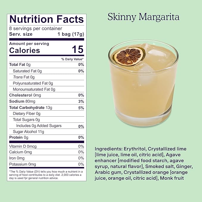 SAYSO Skinny Margarita Cocktail Sticks | Craft Cocktail or Mocktail in 1 Min, Just Add Water +