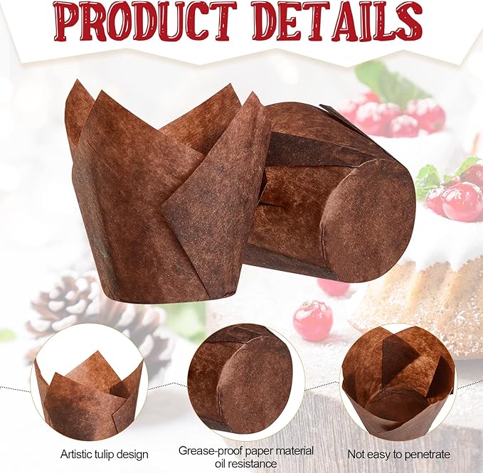 800 Pcs Tulip Cupcake Liners Baking Cups Muffin Baking Cupcake Liners Wrappers Greaseproof Tulip