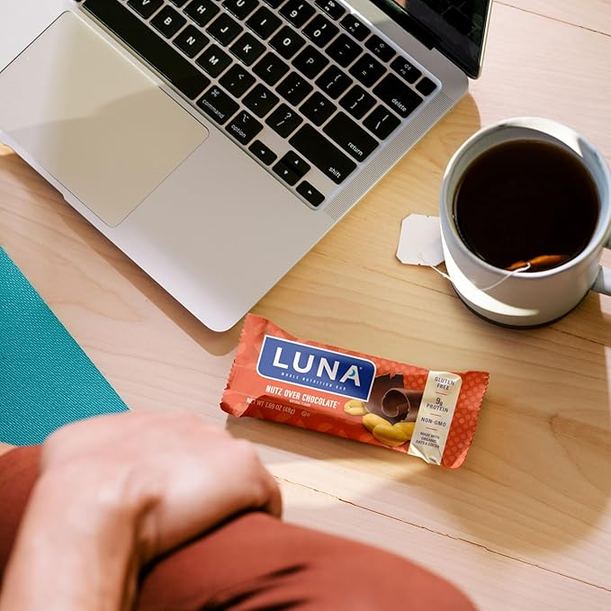Luna Bar - Variety Pack - Nutz Over Chocolate and Chocolate Cupcake Flavor - Gluten Free Snack Bars