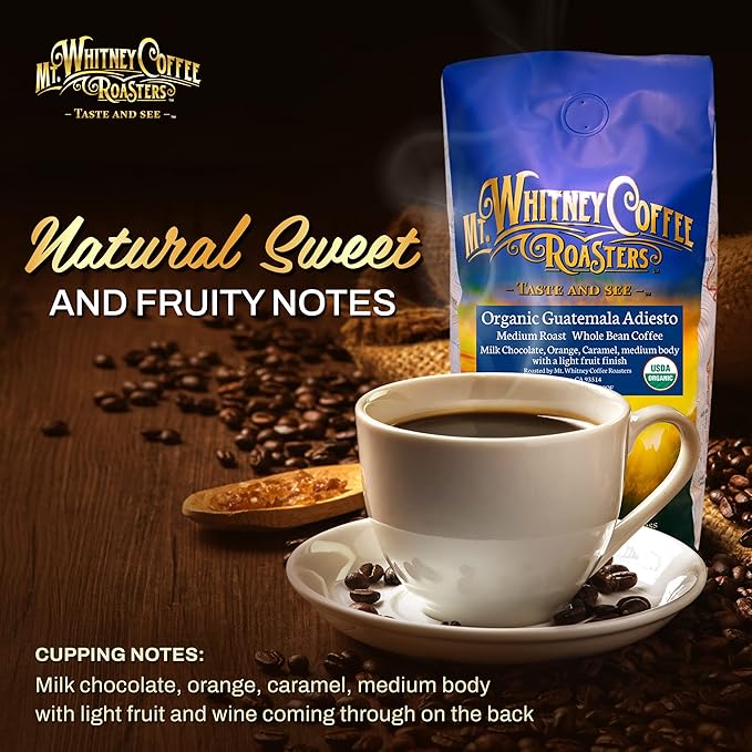 Mt. Whitney Guatemala Adiesto Cooperative Organic, Low Acid - Whole Bean Coffee (Whole, 2 lb)