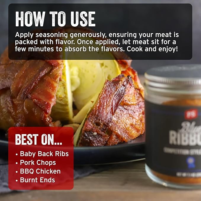 PS Seasoning Blue Ribbon Rib Rub - Sweet and Smoky Competition Style BBQ Seasoning for Smoking and
