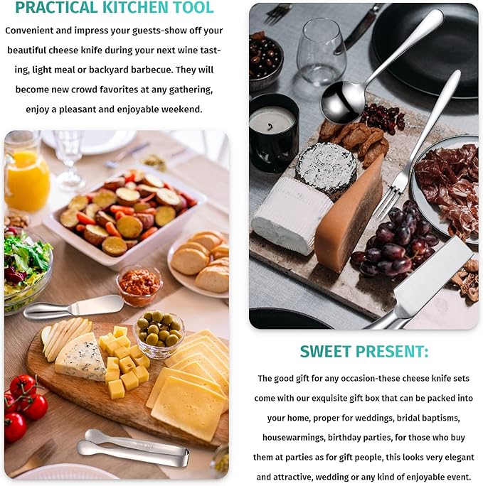 Patelai Charcuterie Board Accessories Cheese Spreader Knife Set Charcuterie Utensils Butter Knife