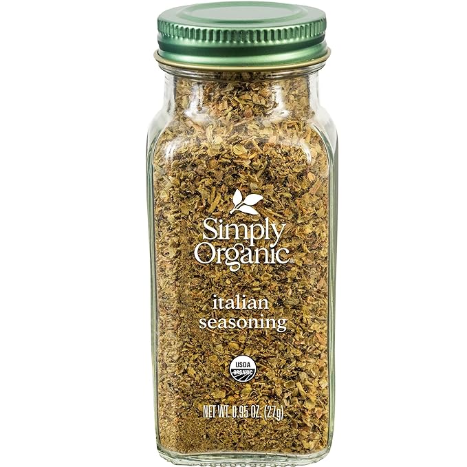 Simply Organic Italian Seasoning, 0.95 Ounce, Organic Herbs, Oregano, Majoram, Thyme, Rosemary