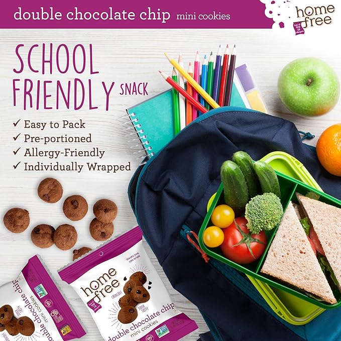 Homefree Treats You Can Trust Gluten Free Mini Cookies, Single Serve, Double Chocolate Chip, 0.95