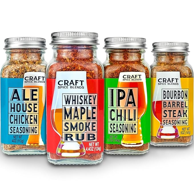 Craft Spice Blends Grilling Seasoning & Rub 4-Pack Gift Set - Top Shelf Spices Raising the Bar on