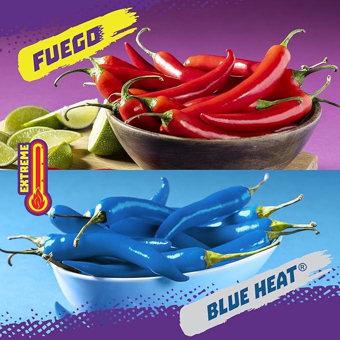 Takis 40 pc / 1 oz Variety Pack - Fuego & Blue Heat Flavored Rolled Tortilla Chips - (20) Fuego