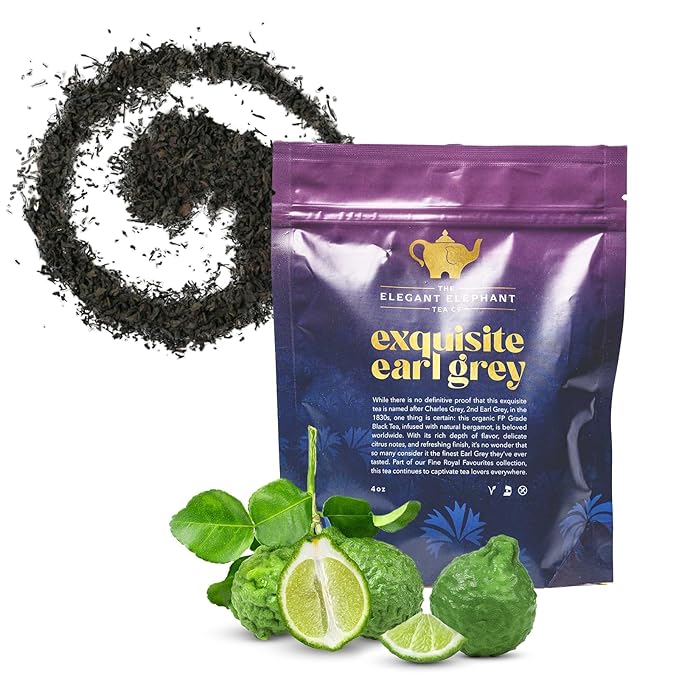 Earl Grey Tea, Organic Loose Leaf Black Tea ??Classic Bergamot & Citrus Flavor ??Boost Clarity &