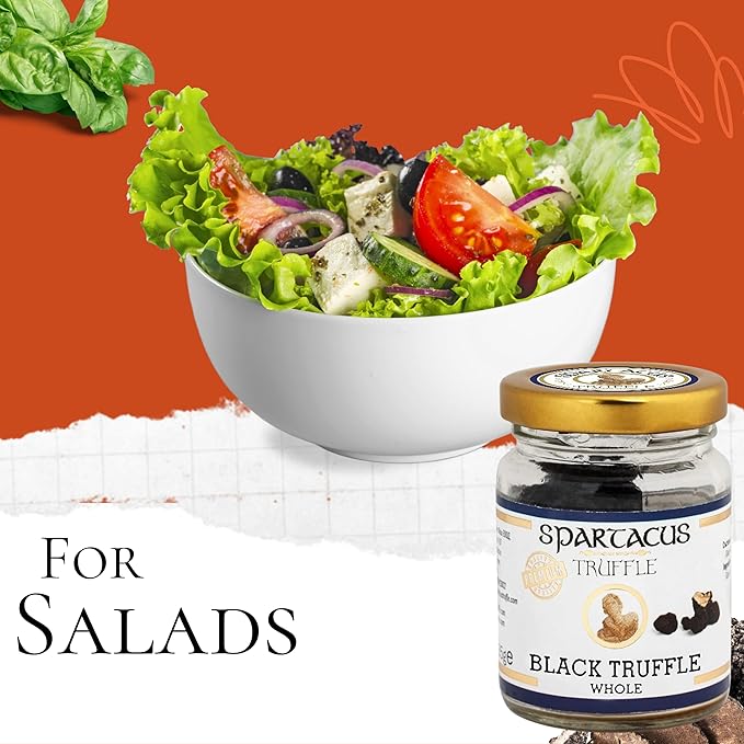 Spartacus Black Whole Truffles, Natural, light aroma- Perfect Gourmet Seasoning for Pizza, Pasta