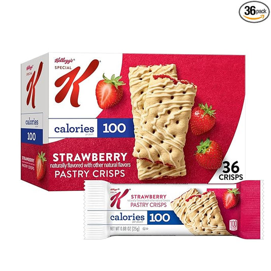 Special K Bar Pastry Crisps, 100 Calories, Breakfast Bars, Value Size, Strawberry, 15.84oz Box (36