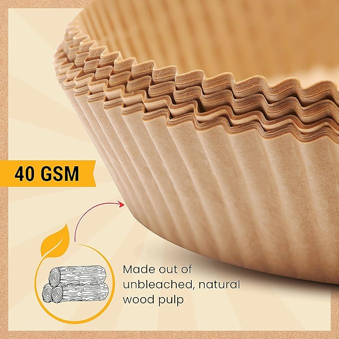 Air Fryer Liners for Ninja, 125 Pcs Round Disposable Airfryer Paper Liners ??Non-Stick and Oil
