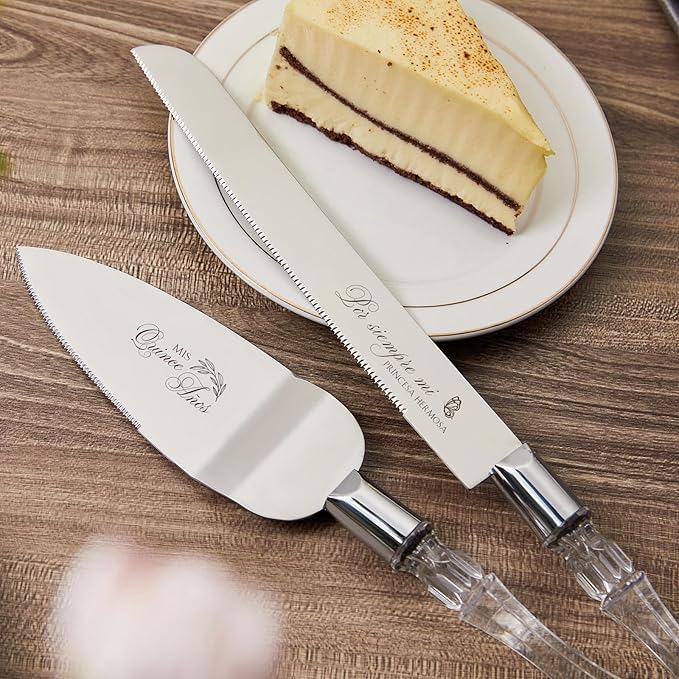 AW BRIDAL Mis Quince Años Quinceanera Cake Knife and Server Set, Sweet 15 Birthday Cake Cutting Set
