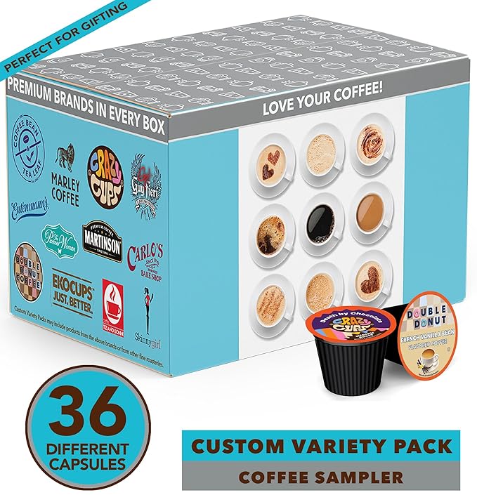 Crazy Cups Flavored Coffee Pods Variety Pack for Keurig K Cups Brewers, Assorted Flavored Coffee
