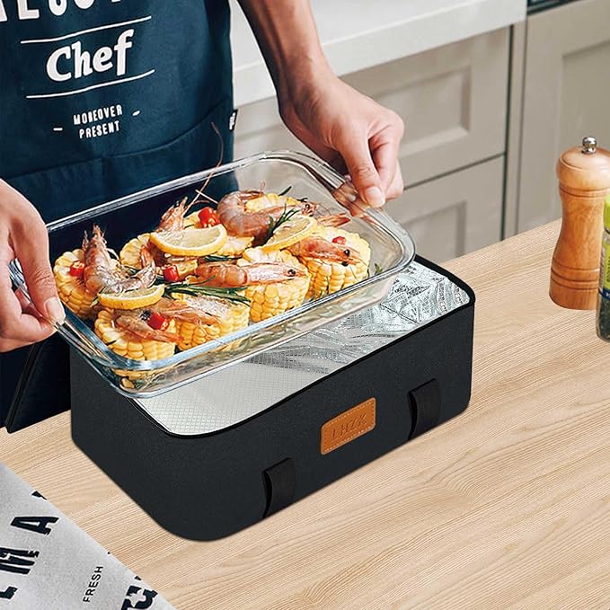 LHZK Insulated Casserole Carriers for Hot or Cold Food, Lasagna Holder Tote for Potluck Parties