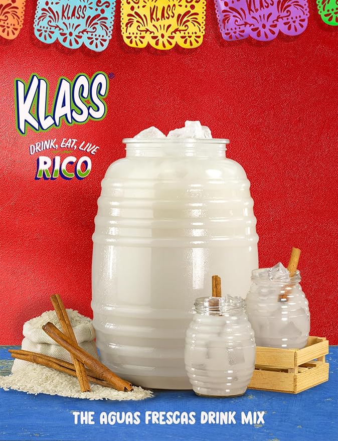 Klass Aguas Frescas | Drink Mix Mexican Variety Pack | Horchata Limeade Hibiscus & Tamarind Drinks