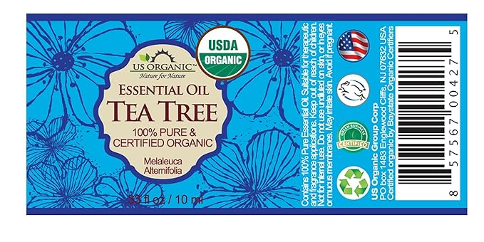 US Organic 100% Pure Tea Tree Essential Oil - USDA Certified Organic, Steam Distilled, Sourced from