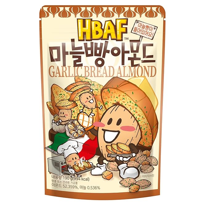 [Official Gilim HBAF] Korean Garlic Bread Seasoned Almonds Nut Protein Snack | After-School, Work